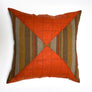 Triangle Patchwork Linen Decorative Pillow: Carrot