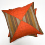 Triangle Patchwork Linen Decorative Pillow: Carrot