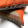 Triangle Patchwork Linen Decorative Pillow: Carrot