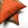 Triangle Patchwork Linen Decorative Pillow: Carrot
