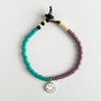 Happy Face Beaded Bracelet (Turquoise & Purple)