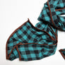 Turquoise & Black Check Flannel Scarf