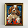 Vintage Dog Portraits - Original Paintings on Board in Gold Tone Frames (Pair)