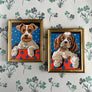 Vintage Dog Portraits - Original Paintings on Board in Gold Tone Frames (Pair)