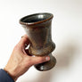 Mid-Century Ceramic Chocolate Brown Vase