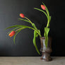 Mid-Century Ceramic Chocolate Brown Vase