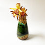 Mid-Century Ceramic Tall Vase with Green Glaze Made in West Germany
