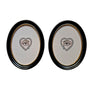 Don Carney Pair of Brown Eyes with Gem Tears & Diamond Hearts - Art Prints in Vintage Black & Gold Oval Frames