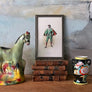 Vintage Chalkware Green Horse