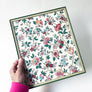 Cheltenham Floral Vintage Wallpaper Remnant in Painted Wood Frame