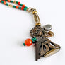 PATCH NYC Treasure Necklace: Charm Cluster with Vintage Watch Fob Seal Stamp