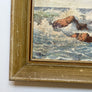 Waves and Rocks - Original Painting on Board in Frame
