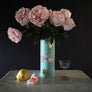 Waylande Gregory Tall Cylinder Vase with Leopards Aqua