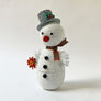 PATCH NYC Frosty Snowman with Vintage Poinsettia Figurine & Gift Box