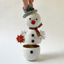 PATCH NYC Frosty Snowman with Vintage Poinsettia Figurine & Gift Box
