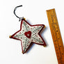 Stitched and Beaded Felt Holiday Star Ornament