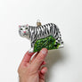 White Tiger Glass Ornament