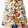 Sparkle White Bristle Tree with Blue Pom Pom: Large