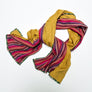 PATCH NYC Honey Yellow with Mixed Berry Stripe Mixed Fabric Scarf