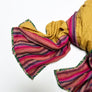PATCH NYC Honey Yellow with Mixed Berry Stripe Mixed Fabric Scarf