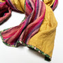 PATCH NYC Honey Yellow with Mixed Berry Stripe Mixed Fabric Scarf