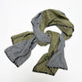 PATCH NYC Light Olive with Blue Check Mixed Fabric Scarf