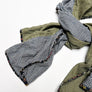 PATCH NYC Light Olive with Blue Check Mixed Fabric Scarf