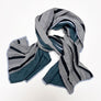 PATCH NYC Blue with Grey and Black Stripe Mixed Fabric Scarf