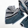 PATCH NYC Blue with Grey and Black Stripe Mixed Fabric Scarf