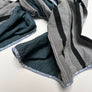 PATCH NYC Blue with Grey and Black Stripe Mixed Fabric Scarf
