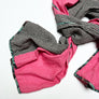 Pink & Black Check Wide Linen Scarf