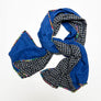 PATCH NYC Royal Blue with Black & Blue Windowpane Check Mixed Fabric Scarf
