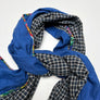 PATCH NYC Royal Blue with Black & Blue Windowpane Check Mixed Fabric Scarf