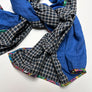 PATCH NYC Royal Blue with Black & Blue Windowpane Check Mixed Fabric Scarf