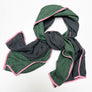 PATCH NYC Forest Green with Grey Pinstripe Mixed Fabric Scarf
