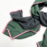 PATCH NYC Forest Green with Grey Pinstripe Mixed Fabric Scarf