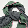 PATCH NYC Forest Green with Grey Pinstripe Mixed Fabric Scarf