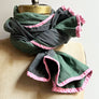 PATCH NYC Forest Green with Grey Pinstripe Mixed Fabric Scarf
