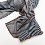 PATCH NYC Grey with Navy Narrow Stripe Mixed Fabric Scarf