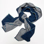 PATCH NYC Indigo Blue with Blue Check Mixed Fabric Scarf