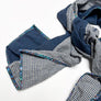 PATCH NYC Indigo Blue with Blue Check Mixed Fabric Scarf