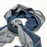 PATCH NYC Indigo Blue with Blue Check Mixed Fabric Scarf