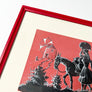 Woman with Donkey by Rafael Rosa Original Ink on Paper Drawing in Wood Frame