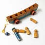 Vintage Wood Toy Ship on Wheels