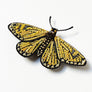 Beaded Yellow Butterfly Embroidered Pin by Trovelore