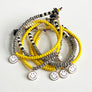 Happy Face Beaded Bracelet (Yellow & Grey)