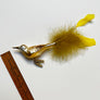 Golden Bird with Yellow Feather Tail Glass Clip Ornament