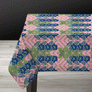 PATCH NYC Blue Trumpet Flower Linen Tablecloth