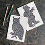 Astier de Villatte x PATCH NYC Owl & Bear Two Sided Notebook