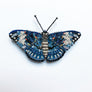 Beaded Mixed Blues & White Butterfly Embroidered Pin by Trovelore